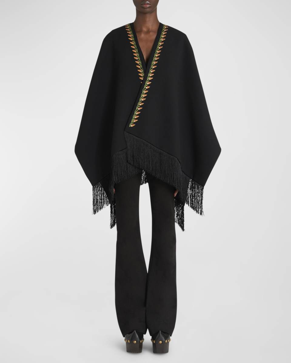 Mantella Embroidered Wool Shawl